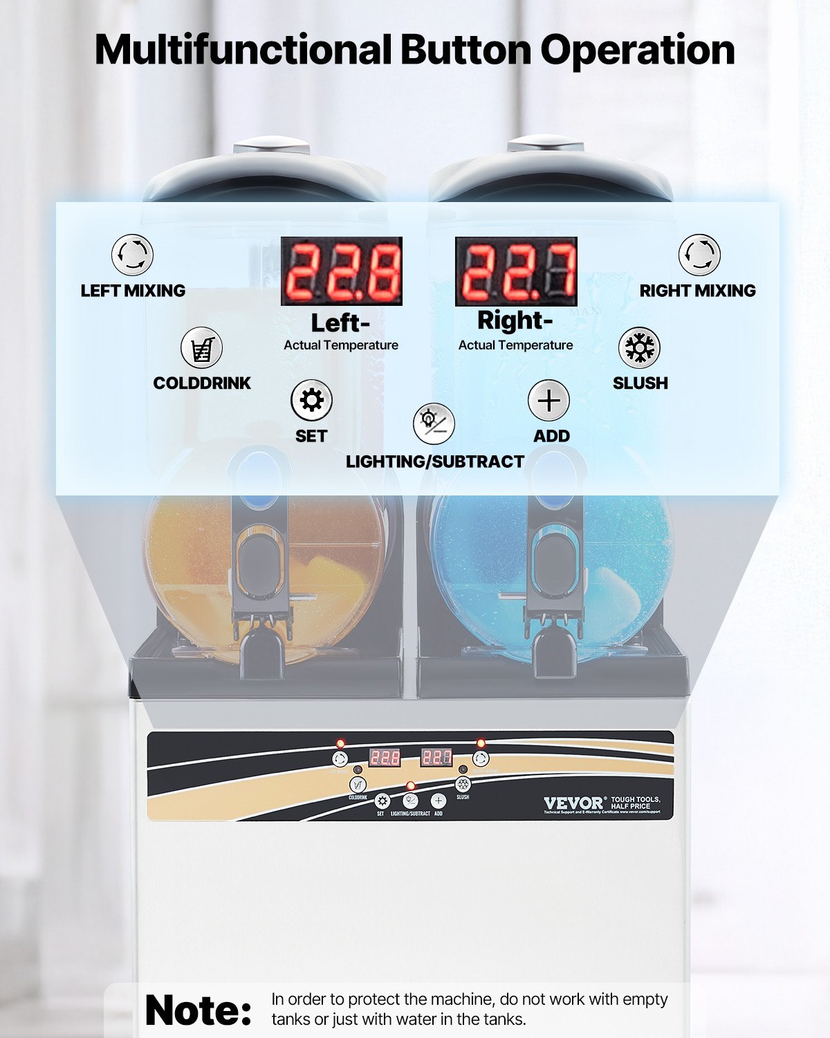 Commercial Slushy Machine 15Lx2 Tank Margarita Smoothie Frozen Drink Maker